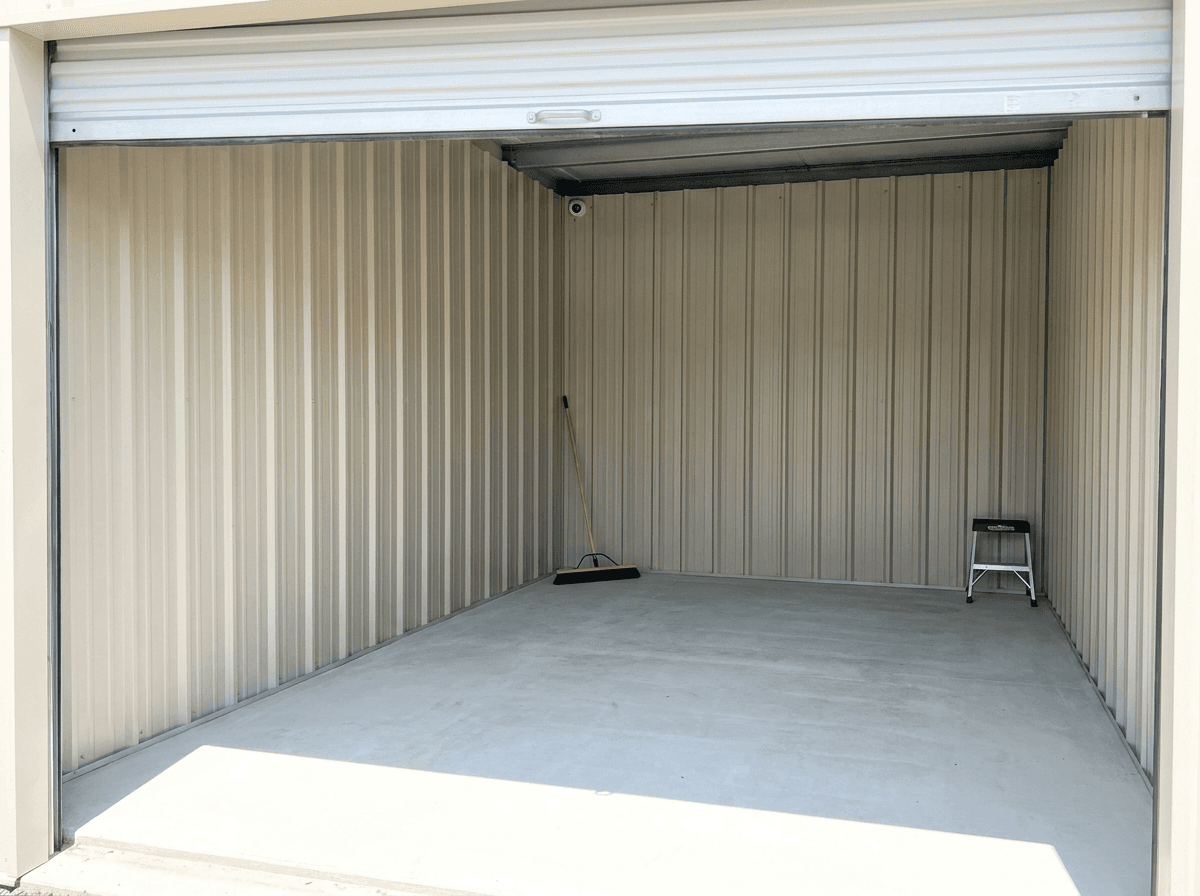 Small 5 by 10 storage unit interior